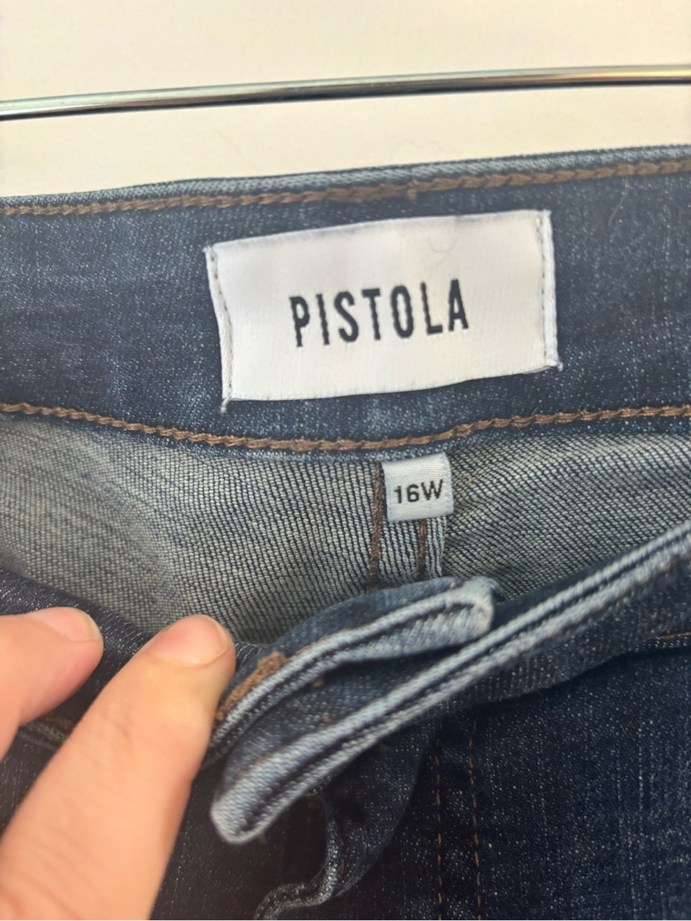 pistola Dark Blue Cropped High-Rise Jeans - Picture 5 of 7